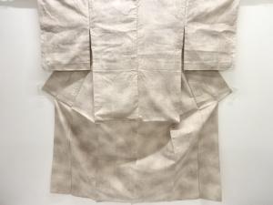 アンティーク　花模様織り出し手織り紬単衣着物